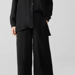 Eileen Fisher Organic Cotton Gauze Pants Black Small Photo 0