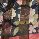 Floral Black and Red Women's Scarf Photo 2