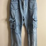 Women’s unbranded straight leg cargo jeans size 26x29 Blue Photo 4