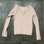 Aura Soft Ribbed Long Sleeve Top in Blush Pink Size Small Photo 6