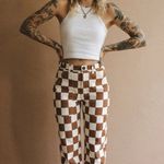 P&Co P&  NWT 304 Service Fatigue Checkerboard High Waisted Straight Leg Pants 2 Reg Photo 4