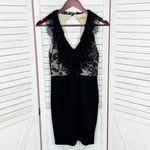 Alice + Olivia  Odette Lace Top Halter Mini Sheath Dress Black Size 2 Coquette Photo 7