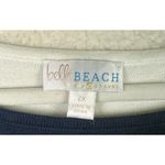 Belle Beach Kim Gravel Sweater Womens 2X Navy White Star Pullover Cotton Blend Blue Size XXL Photo 2