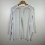 NYDJ Womens White Blouse Size 2X V-Neck 3/4 Sleeve Sheer Neutral Office Casual Photo 2