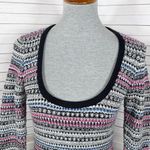 Vintage Moda International Striped Scoop Neck Sweater Dress Multicolor Medium Gray Photo 4