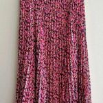 WD•NY WD.NY Floral Pleated Midi Skirt, Size Medium Photo 3