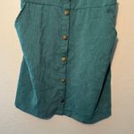 SheIn Teal Blue Midi Dress Overalls SZ M Button-Up Sleeveless Vest Cottagecore Photo 2