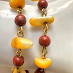 Yellow abalone and orange/brown beaded choker necklace Photo 2