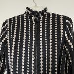 NWOT Kate Spade Pearl drops ruffle high neck long sleeve silk midi belted dress Black Size 4 Photo 7