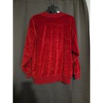 Liz Claiborne Sport Red Velvet Cardigan, Women's Medium Button Up, Knit Trim Photo 1