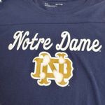 Under Armour Notre Dame Long Sleeve Tee Navy Blue Size Small Photo 2
