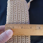 Lina Small Mocha Brown Crochet Handbag Purse Shoulder Bag Crossbody 9x7x3. Tan Photo 5