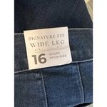 Lane Bryant New Signature Fit Wide Leg High Rise 16 S Denim Dark Blue Jeans NWT Photo 7