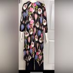 Cousin Earl Floral and Instrument Print Kimono Robe Black Size M Photo 1
