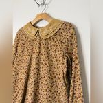 Nice Claup Japan vintage Y2K tan floral long sleeve corduroy collared top. M Size M Photo 1