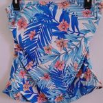 Mynah Exotic Floral Tropical Strapless Tankini Blue Coral Large Photo 0