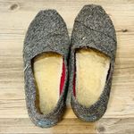 Toms Womens 7.5 Black White Tweed Classic Slip On Shoes Fur inserts Photo 11