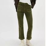 Free People  High Time Velvet Kick Flare Pants Olive Army Green size 6 NWT Photo 1