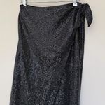 ALL SAINTS Allegra Shimmer Side Tie Wrap Midi Skirt Black 8 Photo 3