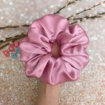 Jumbo Dusty Rose Satin Scrunchie Oversized Scrunchie Xxl Scrunchie Pink Photo 2