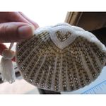 Amanda Smith Rare Vintage Clutch Evening Bag Coin Purse  Beaded White Gold Zipper Photo 2