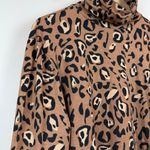 The Limited  Top Women 2X Tan Animal Modal Blend Mock Neck Long Sleeve Blouse NWT Photo 3