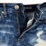 American Eagle SZ 6 Hi-Rise Shortie Jean Shorts Distressed Stretch Frayed Hem Photo 3
