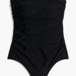 J.Crew NWT  Strapless One-piece Swimsuit Bathing Suit in Black Sz L AO438 Photo 0