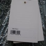 Mac Duggal  5980 Blue High Neck Short Sleeve Crystal Fringe Column Dress Photo 15