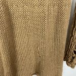 Wooden Ships Open Knit Tunic Sweater Size M/L Bell Sleeve Cowl Neck Brown Photo 4