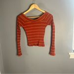 Urban Outfitters UO silence + noise burnt orange stripe off shoulder ribbed top Photo 6