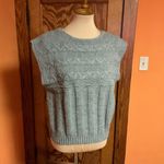 Vintage Gray Cable Knit Sweater Vest Sleeveless Cottagecore Size M Photo 7