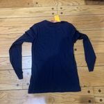 Tory Burch  Fallon Tee Long Sleeve Navy Blue Women's XS New with Tags Photo 5