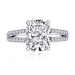Sterling Silver SIZE 7 925 Cushion Cut Stimulated Diamond Engagement Wedding Ring Photo 2