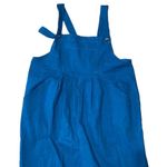None Pleated Sleeveless Straight Leg Cropped Overall Jumpsuit in Blue Size Large Photo 1