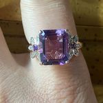Natural Rose de France Sterling Silver Cocktail Ring Size 9 Purple Photo 0