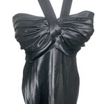 VTG 90 Y2K Prom Dress Black Whimsigoth Glam Vamp Satiny Slinky Sexy Maxi Gown 12 Photo 1