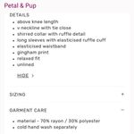 Petal and Pup Petal + Pup ‘Sorah’ Plaid Long Sleeve Cinched Waist Above Knee Dress Size 4 Photo 3