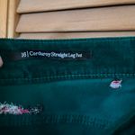 Talbots  Christmas embroidered straight leg corduroy pants in dark green size 16 Photo 4