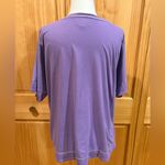 Anne Klein Purple Boxy Relaxed pocket T-Shirt with white contrast stitching Photo 1