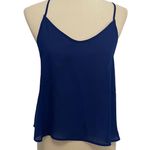 Lush Clothing Lush Blue Sheer Crop Top Photo 0