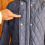 London Fog ZIP & SNAP FRONT QUILTED JACKET NAVY NEOPRENE INSETS Photo 6