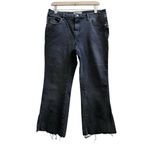 Free People Rita Size 31R Black Wash Raw Hem Flare Crop Jean 25 Inch Inseam Photo 11