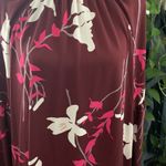 Prologue The Raglan Maroon Boho Floral High Neck 3/4 Sleeve Midi Dress - Small Photo 5