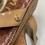 Sam Edelman Romy Tan Cream Camel Faux Patent Leather Wedge Sandal S-116 Sz 9.5 Photo 5