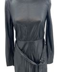 Patrizia Pepe Faux Leather Dress Mini Long Sleeve Belted Black‎ Size 38 US 2 Black Photo 2