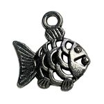 Nautica Fish Pendant Silver Tone Charm Bracelet Necklace Jewelry Craft Dangle u   Photo 1