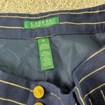 Ralph Lauren LAUREN‎  Shorts Womens Size 10 Blue Gold Pinstripe Gold Button Photo 2