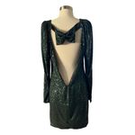 CAROLINE CONSTAS Julia Mini Dress Bow Detail Sequined Tulle Cocktail Party Large Photo 3