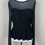 BCBGeneration  Blouse Top Womens M Black Sheer Witchy‎ Gothic Whimsygoth Coquette Photo 0